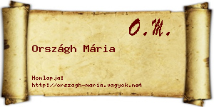 Országh Mária névjegykártya